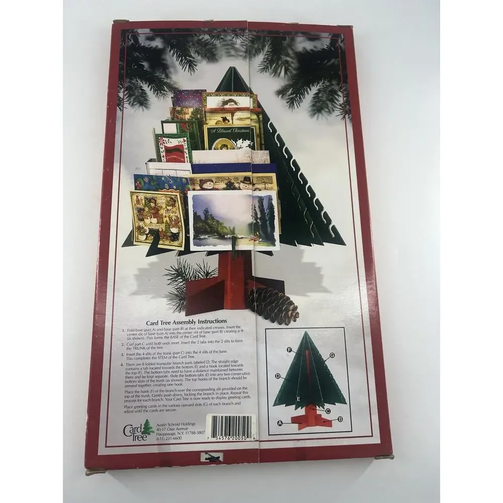 Vintage Nostalgia Christmas Card Tree Holder 72 Cards Holiday Decor Cottage New